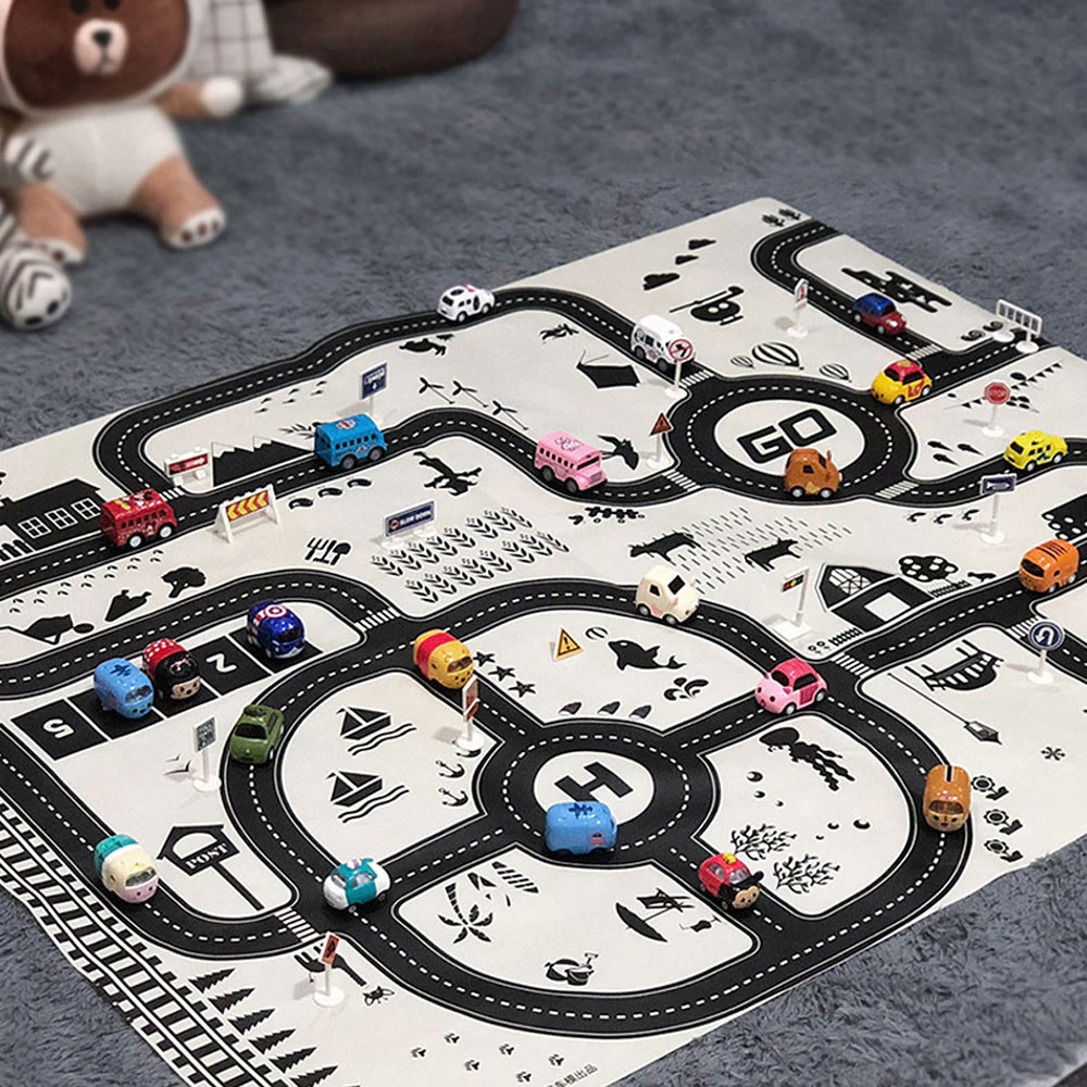 Wodoodporna mata dla dzieci miasto znaki drogowe