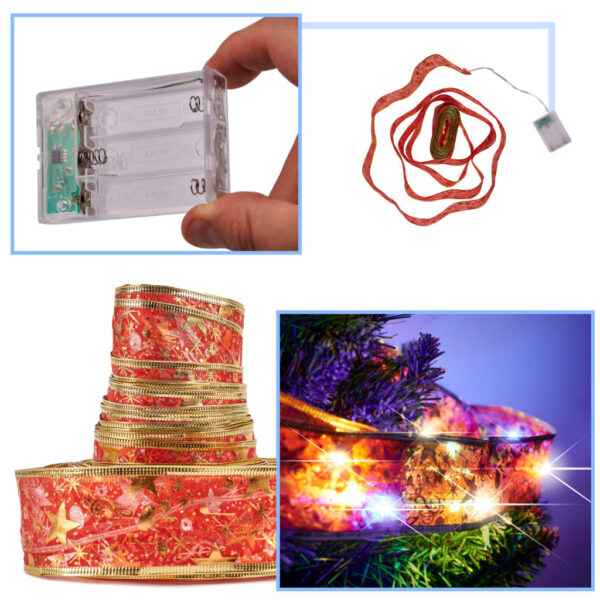Wstazka ozdobna tasma LED 10m 100LED lampki choinkowe ozdoba swiateczna multikolor