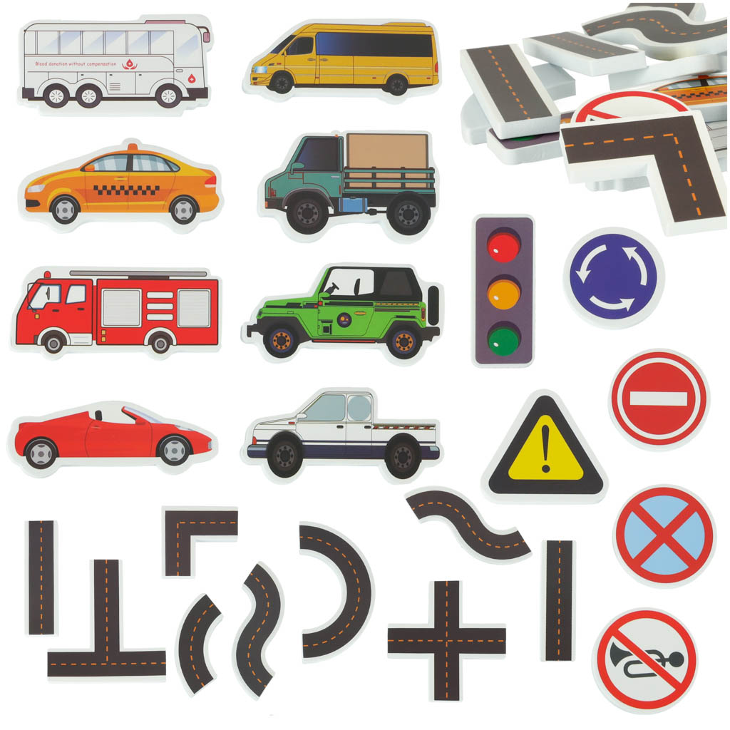 Zabawka do kapieli wanny piankowe ulica autka