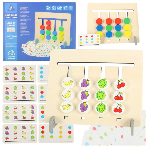 Zabawka edukacyjna drewniana dopasuj kolory owoce montessori Zabawka edukacyjna drewniana dopasuj kolory owoce montessori