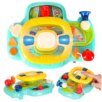 Zabawka interaktywna kierownica dla dzieci symulator muzyka dzwieki niebieska