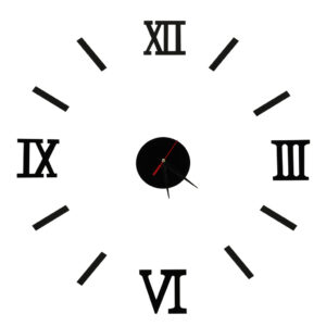 Zegar Scienny czarny cyfry rzymskie