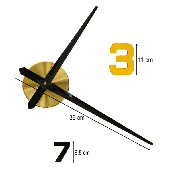 Zegar scienny naklejany 12 cyfr 100 120 cm czarne wskazowki czarny Zegar scienny naklejany 12 cyfr 100 120 cm czarne wskazowki czarny