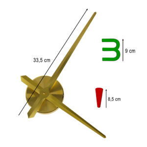 Zegar scienny naklejany 4 cyfry 80 90 cm zolte wskazowki kolorowy