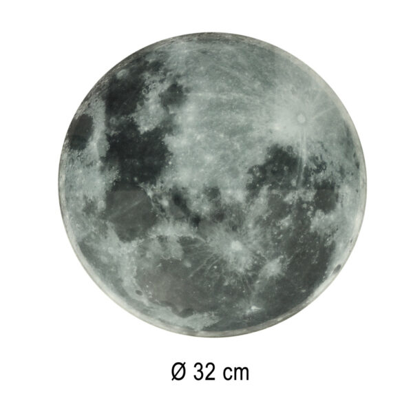 Zegar scienny planeta ksiezyc z wyswietlaczem LED 32 cm szary