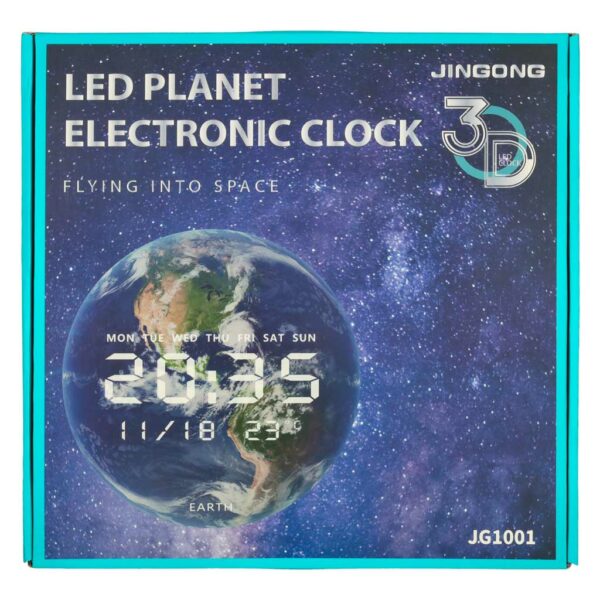 Zegar scienny planeta mars z wyswietlaczem LED 32 cm pomaranczowy