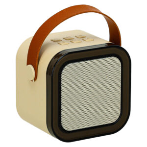 Zestaw do karaoke 2 mikrofony glosnik przenosny BLUETOOTH USB LED bezowy
