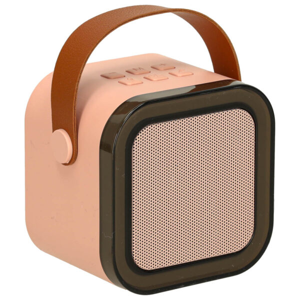Zestaw do karaoke 2 mikrofony glosnik przenosny BLUETOOTH USB LED rozowy
