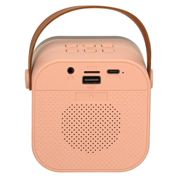 Zestaw do karaoke 2 mikrofony glosnik przenosny BLUETOOTH USB LED rozowy