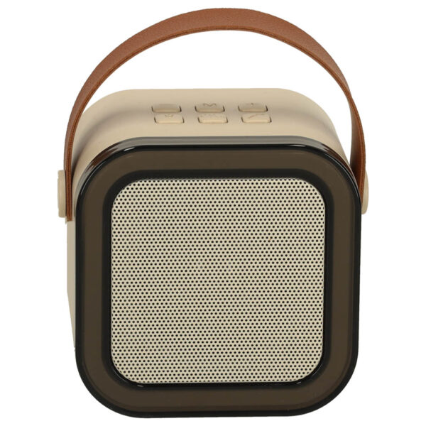 Zestaw do karaoke mikrofon glosnik przenosny BLUETOOTH USB LED bezowy
