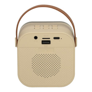 Zestaw do karaoke mikrofon glosnik przenosny BLUETOOTH USB LED bezowy