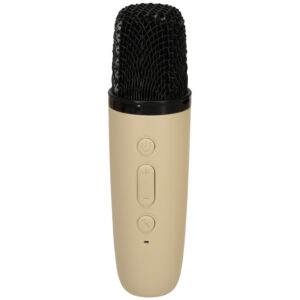 Zestaw do karaoke mikrofon glosnik przenosny BLUETOOTH USB LED bezowy