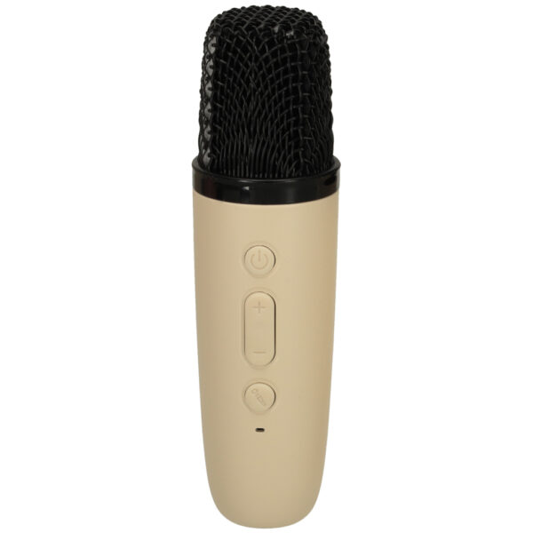 Zestaw do karaoke mikrofon glosnik przenosny BLUETOOTH USB LED bezowy
