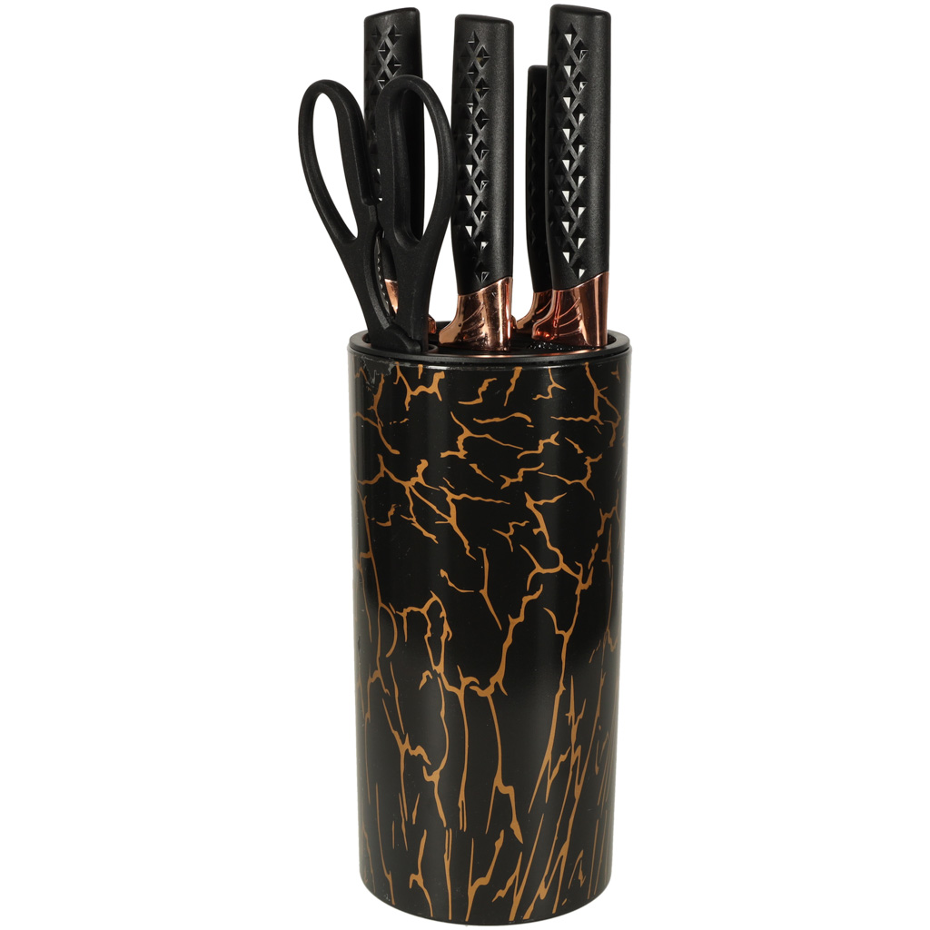 Zestaw nozy kuchennych nozyczki marmur POWYSTAWOWE