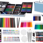 Zestaw plastyczny do malowania w walizce 145el niebieski