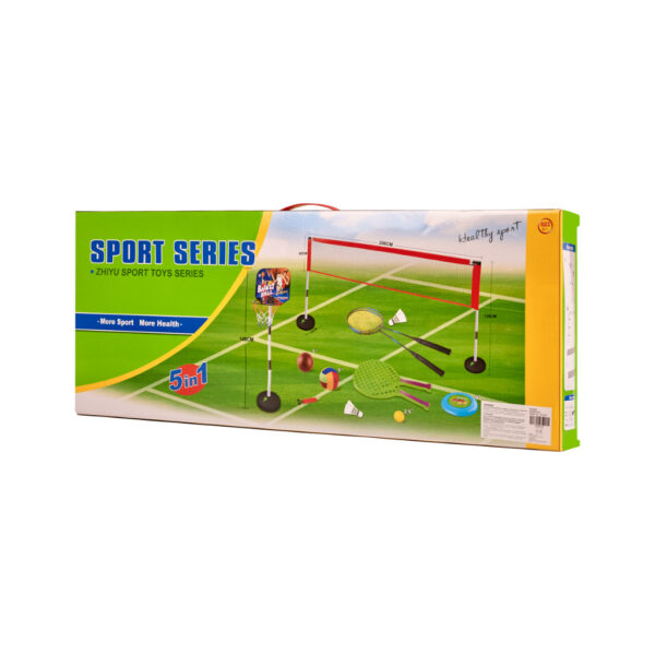 KX3638 Zestaw sportowy 5w1 badminton koszykówka siatkówka teni