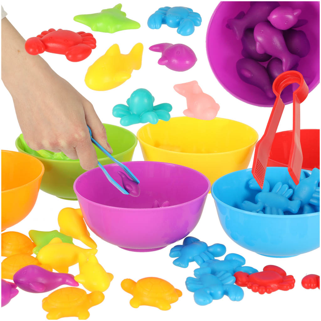 Zwierzeta morskie edukacyjne nauka liczenia montessori 36 zwierzatek