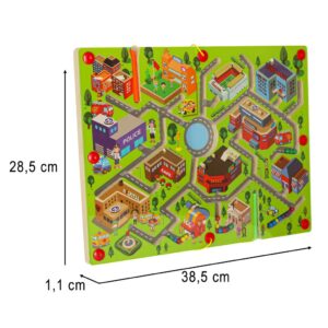 Gra labirynt magnetyczna planszowa drewniana do podrozy duze miasto 2 graczy 172248.jpg