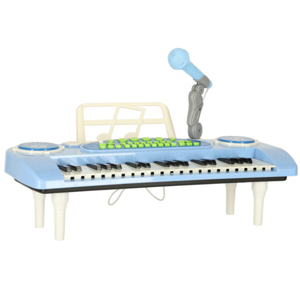 Keyboard dla dzieci pianinko interaktywne organki 37 klawiszy mikrofon statyw niebieskie 173058.jpg
