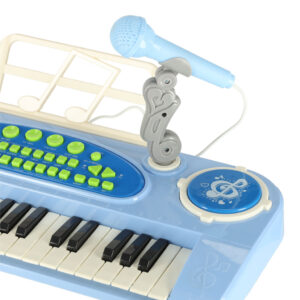 Keyboard dla dzieci pianinko interaktywne organki 37 klawiszy mikrofon statyw niebieskie 173066.jpg
