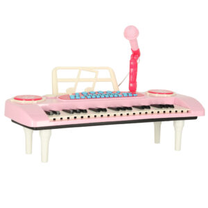 Keyboard dla dzieci pianinko interaktywne organki 37 klawiszy mikrofon statyw rozowe 173072.jpg