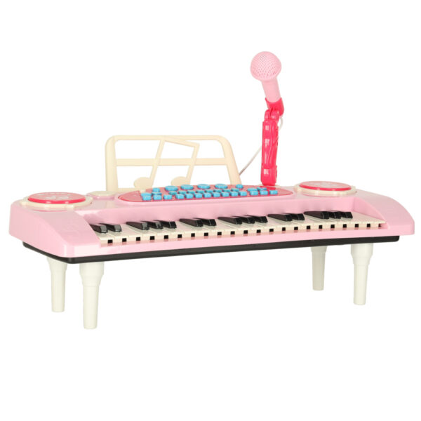 Keyboard dla dzieci pianinko interaktywne organki 37 klawiszy mikrofon statyw rozowe 173072.jpg