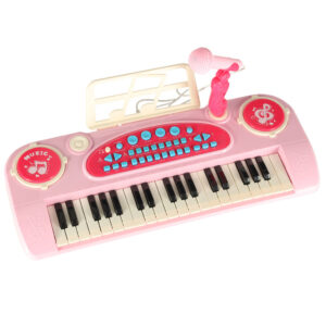 Keyboard dla dzieci pianinko interaktywne organki 37 klawiszy mikrofon statyw rozowe 173073.jpg