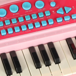 Keyboard dla dzieci pianinko interaktywne organki 37 klawiszy mikrofon statyw rozowe 173074.jpg