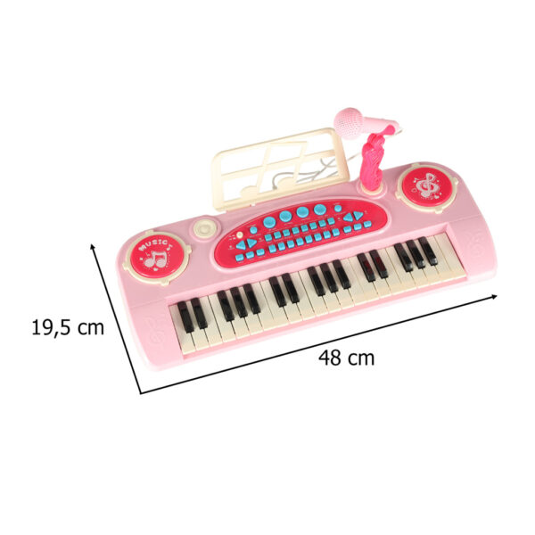 Keyboard dla dzieci pianinko interaktywne organki 37 klawiszy mikrofon statyw rozowe 173082.jpg