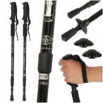 Kijki kije trekkingowe do nordic walking skladane 2 sztuki czarne