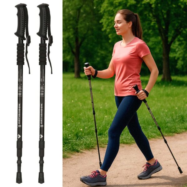 Kijki kije trekkingowe do nordic walking skladane 2 sztuki czarne 172808.jpg