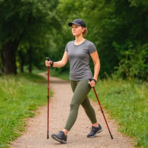 Kijki kije trekkingowe do nordic walking skladane 2 sztuki czerwone 172819.jpg