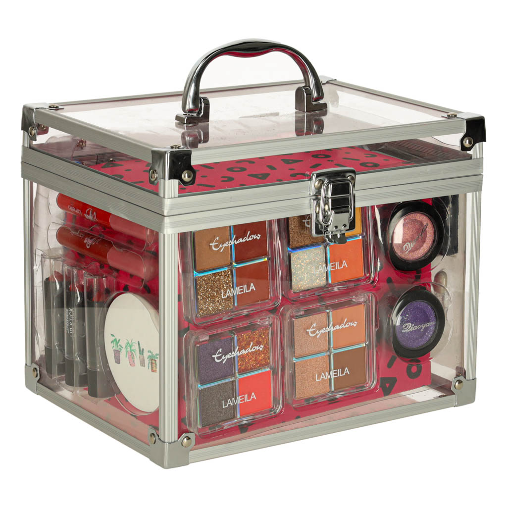 Kuferek zestaw kosmetykow do makijazu domowe spa walizka XXL
