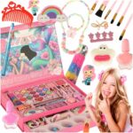 Kuferek zestaw kosmetykow do makijazu i paznokci makeup kosmetyki cienie lakiery szuflady syrenka