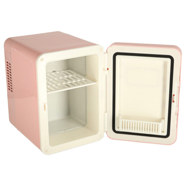 Lodowka turystyczna elektryczna samochodowa mini na jedzenie kosmetyki grzanie chlodzenie 2w1 4L rozowa 173755.jpg