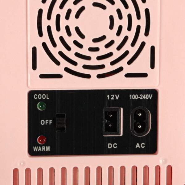 Lodowka turystyczna elektryczna samochodowa mini na jedzenie kosmetyki grzanie chlodzenie 2w1 4L rozowa 173759.jpg