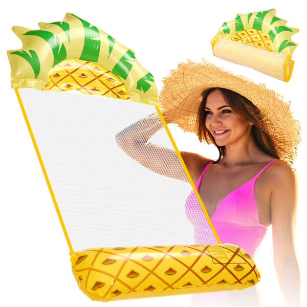 Materac-dmuchany-plazowy-hamak-wodny-lezak-fotel-krzeslo-do-plywania-basenu-ananas-171820 KX3113 Materac dmuchany plażowy hamak wodny leżak fotel krzes