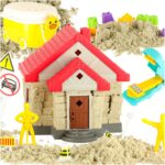 Piasek dla dzieci 750g domek foremki figurki zestaw kreatywny
