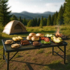 Stol stolik turystyczny LUARO kempingowy cateringowy skladany 80 x 40 x 66 x 37 cm 172739.jpg
