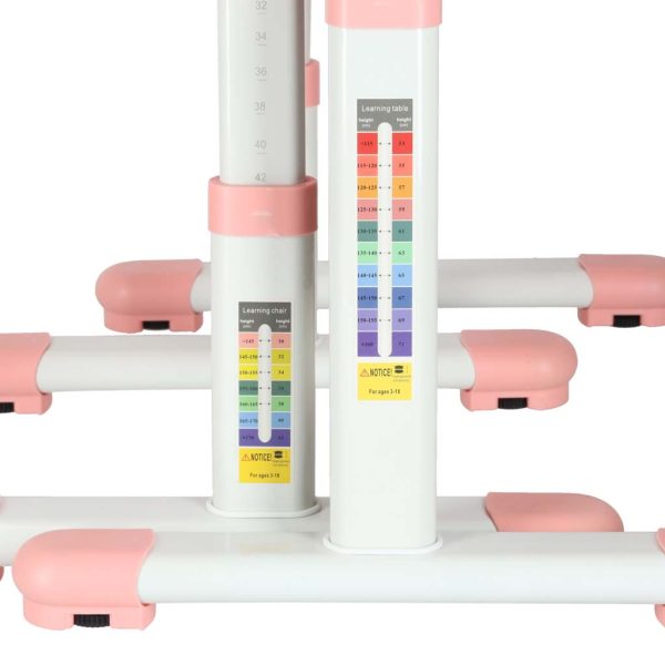 Kinder-Schulpult mit verstellbarem Stuhl und LED-Lampe USB rosa 175614.jpg