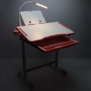 Kinder-Schulpult mit verstellbarem Stuhl und LED-Lampe USB rosa 175620.jpg