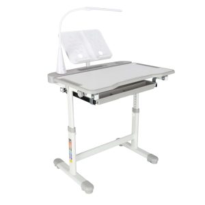 Kinder-Schulpult mit verstellbarem Stuhl und LED-Lampe USB grau 175582.jpg