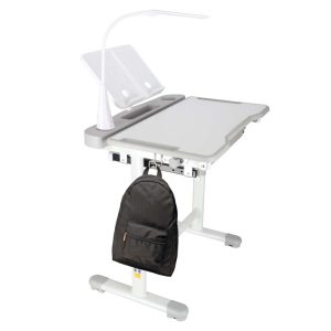 Kinder-Schulpult mit verstellbarem Stuhl und LED-Lampe, USB, grau 175586.jpg