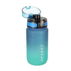 Butelka na wode bidon ze slomka uchwytem sportowy 600ml niebiesko zielony