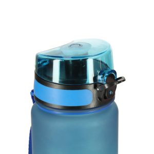 Butelka na wode bidon ze slomka uchwytem sportowy 600ml niebiesko zielony