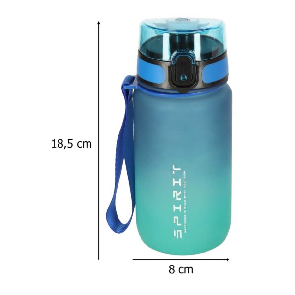 Butelka na wode bidon ze slomka uchwytem sportowy 600ml niebiesko zielony