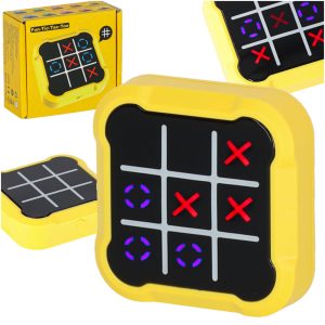 Přenosná elektronická logická hra Piškvorky (Tic Tac Toe) žlutá