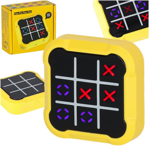 Elektronická logická hra Piškvorky - přenosná konzole, žlutá 174436 Přenosná elektronická logická hra Piškvorky (Tic Tac Toe) žlutá