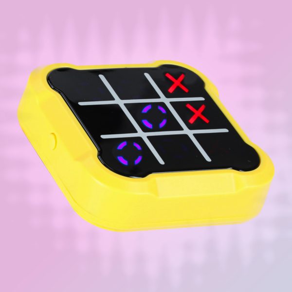 Přenosná elektronická logická hra Piškvorky (Tic Tac Toe) žlutá