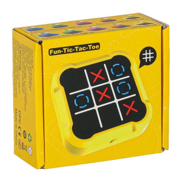 Přenosná elektronická logická hra Piškvorky (Tic Tac Toe) žlutá